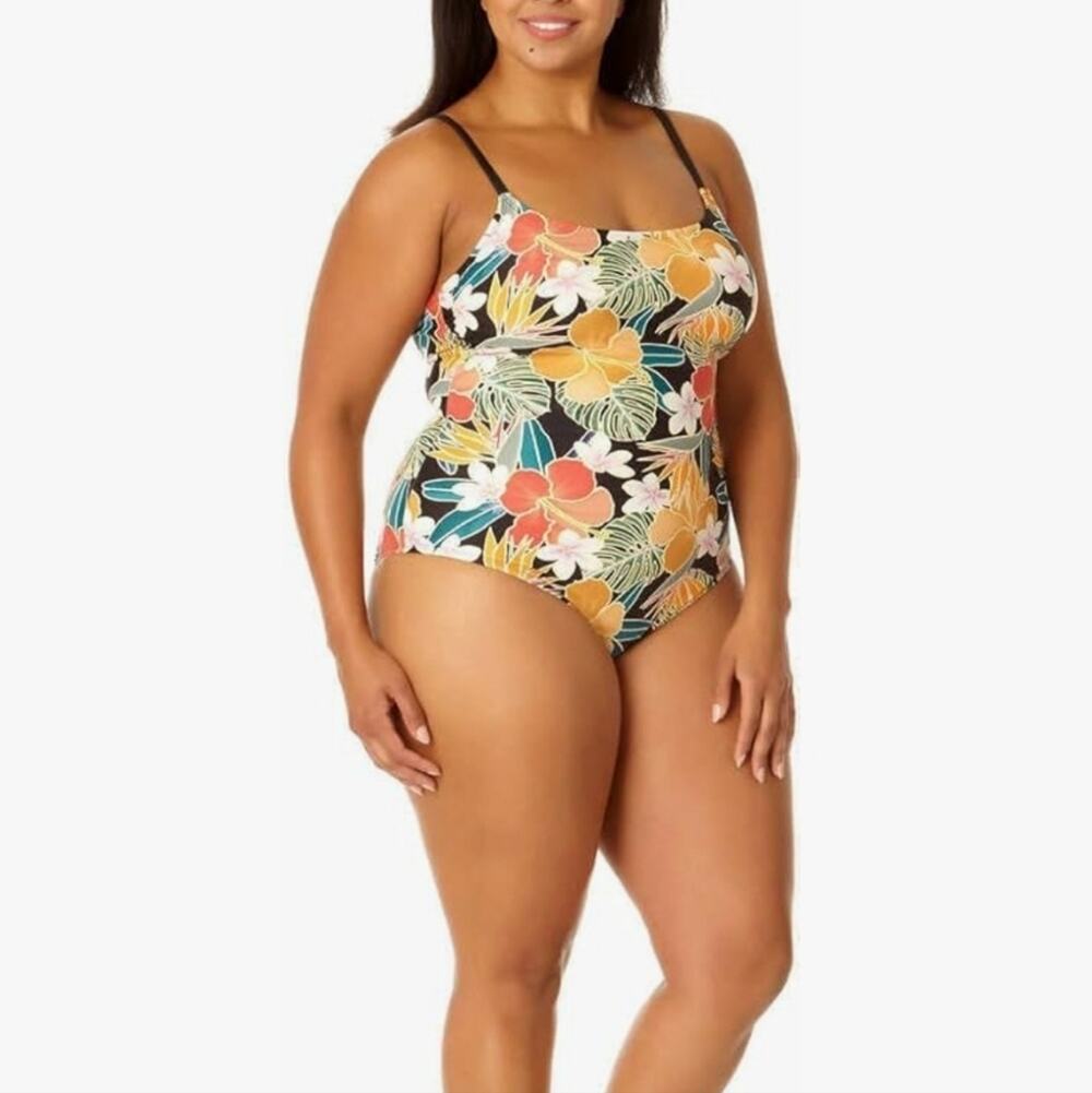 NWT Hurley | Caribbean Dreamin Floral One Piece Strappy Back UPF 50+ Swimsuit